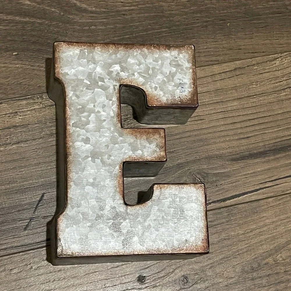 Hobby Lobby Galvanized Metal Letter E Rustic Industrial Wall Decor 7